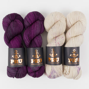Punk Rock Unicorn WESTKNITS KIT - GRAYPE OATS Merino wool Nylon Fingering cream purple Westknits Kits
