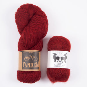 West Wool WESTKNITS KIT - BERRY MOHAIR MATCH DK Mohair Silk Merino wool Lace DK red Westknits Kits