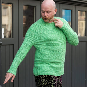 CARGO COLLAGE SWEATER - LAGOON