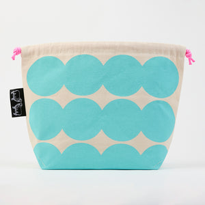 DRAWSTRING BAG - CIRCLES ROBINS EGG