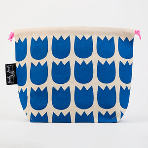 DRAWSTRING BAG - TULIPS BLUE