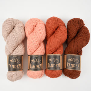 West Wool GEOGRADIENT BLANKET - SANDY GRADIENT Merino wool DK cream coral brown Westknits Kits