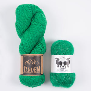 WESTKNITS KIT - GRASS GREEN MOHAIR MATCH TRIO DK