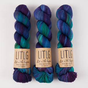 Life in The Long Grass HIGH TWIST SOCK - AMETHYST Merino wool Fingering purple Yarn