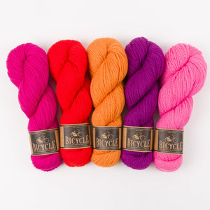 West Wool WESTKNITS KIT - HOT TAFFY Merino wool Fingering pink purple orange red fuchsia Westknits Kits