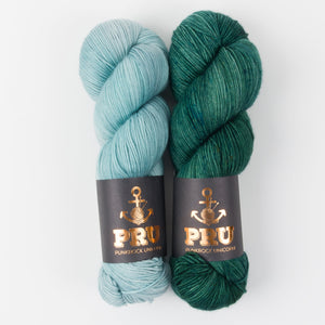 Punk Rock Unicorn WESTKNITS KIT - IN THE TREE TOPS Merino wool Nylon Fingering blue green Westknits Kits