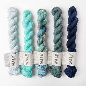 WALK Collection WESTKNITS KIT - AQUARIUS MINIS blue turquoise Westknits Kits