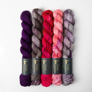 Dark Omen Yarn WESTKNITS KIT - SPELL MINIS purple fuchsia grey Westknits Kits