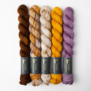 Dark Omen Yarn WESTKNITS KIT - VASSAGO MINIS brown yellow purple Westknits Kits