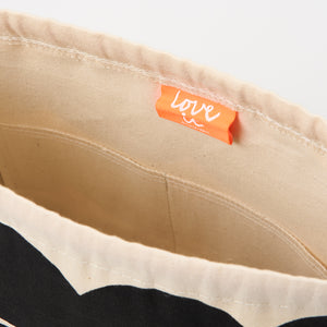 DRAWSTRING BAG - CIRCLES BLACK