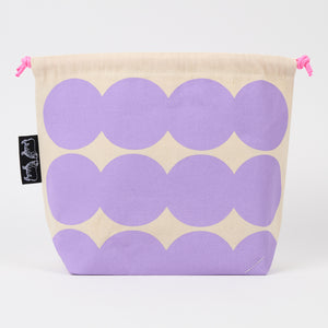 DRAWSTRING BAG - CIRCLES PURPLE