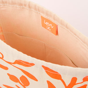 DRAWSTRING BAG - FLOWERS ORANGE