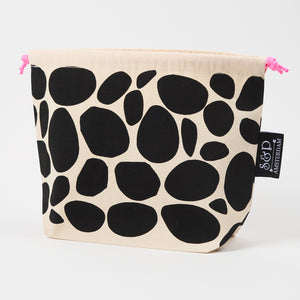 DRAWSTRING BAG - PEBBLES BLACK