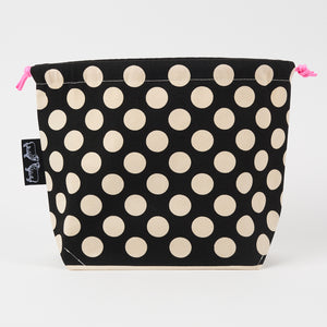 DRAWSTRING BAG - POLKA DOTS BLACK