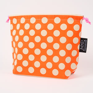 DRAWSTRING BAG - POLKA DOTS ORANGE