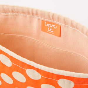 DRAWSTRING BAG - POLKA DOTS ORANGE