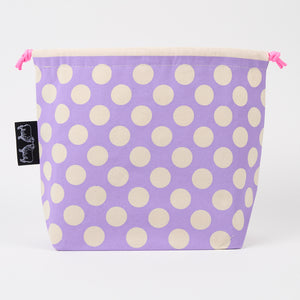 DRAWSTRING BAG - POLKA DOTS PURPLE