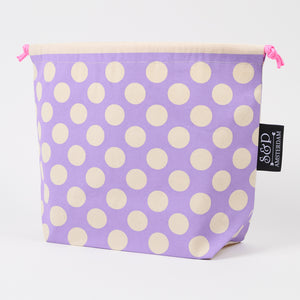 DRAWSTRING BAG - POLKA DOTS PURPLE
