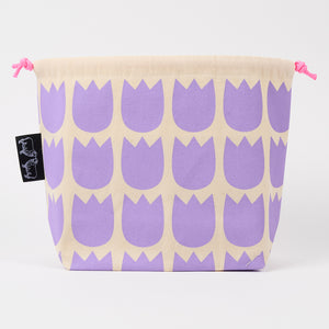 DRAWSTRING BAG - TULIPS PURPLE