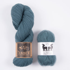 West Wool WESTKNITS KIT - MORGAINE MOHAIR MATCH DK Mohair Silk Merino wool Lace DK blue Westknits Kits