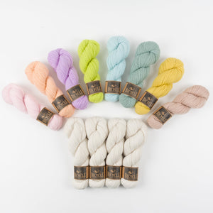 West Wool WESTKNITS KIT - PASTEL MIST Merino wool Fingering multicolour white Westknits Kits