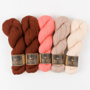 West Wool PEACH AND CHESTNUTS Merino wool Fingering Quick Kits