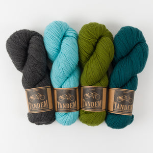 West Wool SLIPSTRAVAGANZA BLANKET - GREEN BLANKET Merino wool DK green blue Westknits Kits