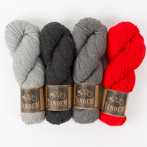 West Wool STARFLANKET - RED STAR Merino wool DK red grey Westknits Kits