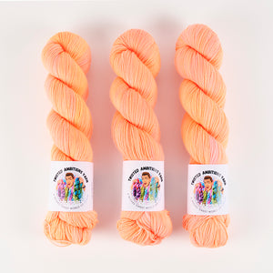 Twisted Ambitions SWEET SOCK - FRESHLY SQUEEZED Merino wool Nylon Fingering pink peach Yarn