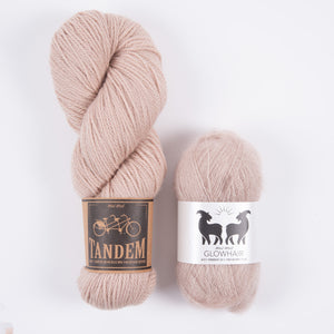 West Wool UNICORN HORN SKINNY SCARF - SAND Merino wool Mohair Silk DK Lace beige Westknits Kits