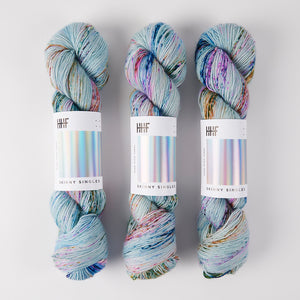 Hedgehog Fibres SKINNY SINGLES - CUMULUS Merino wool Fingering blue Yarn