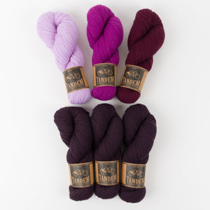West Wool TREASURE TROVE SWEATER - AUBERGINE Merino wool DK purple Westknits Kits