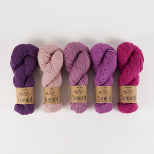 West Wool WESTKNITS GO-TO CARDIGAN - VINTAGE BLOSSOM Merino wool DK purple fuchsia Westknits Kits