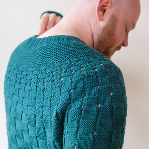 THE BASKETWEAVER SWEATER - GREEN OLIVE