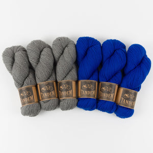 West Wool FLYING FOXTAIL BLANKET - GREY ELECTRICITY Merino wool DK blue grey Westknits Kits