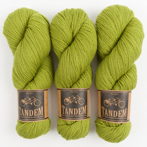 West Wool BILLOWING BRAID SOCKS - AVOCADO Merino wool DK green Westknits Kits