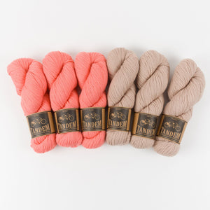 West Wool FLYING FOXTAIL BLANKET - PINK SAND Merino wool DK pink beige Westknits Kits