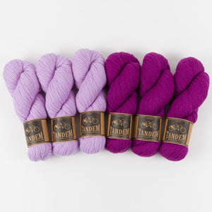 West Wool FLYING FOXTAIL BLANKET - VIBRANT UNICORN Merino wool DK purple Westknits Kits
