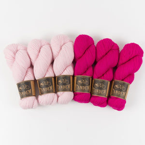 West Wool FLYING FOXTAIL BLANKET - BRIGHT POWDER Merino wool DK pink fuchsia Westknits Kits