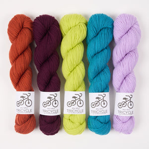 West Wool DELECTABLE COLLECTIBLE SHAWL - BRACKISH JUICE Merino wool Fingering purple blue green red Westknits Kits