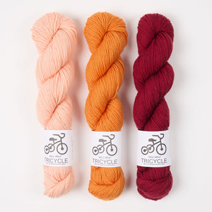 West Wool WESTKNITS KITS - CITRUS KICK Merino wool Fingering orange peach Westknits Kits