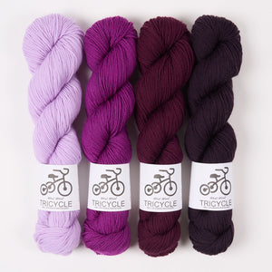West Wool MYSTERY MUSIKAL - DO THE FANDANGO Merino wool purple MKAL Kit