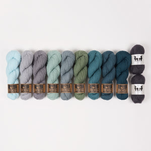 West Wool CLOUDY AFTERNOON Mohair Silk Merino wool Mixed Weight Quick Kits