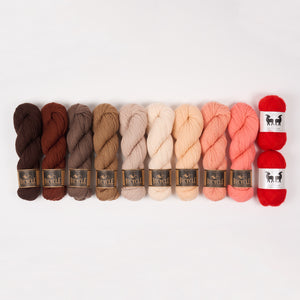 West Wool MUD AND CORAL Mohair Silk Merino wool Mixed Weight Quick Kits
