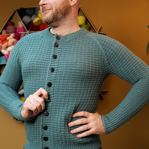 WOOLLY WAFFLE CARDIGAN - BISCUIT