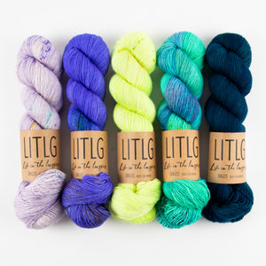 Life in The Long Grass AURORA BOREALIS Merino wool Fingering Quick Kits