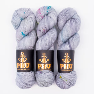 Punk Rock Unicorn SOUL - OH HAPPY GREY Merino wool Nylon Fingering Sock grey Yarn