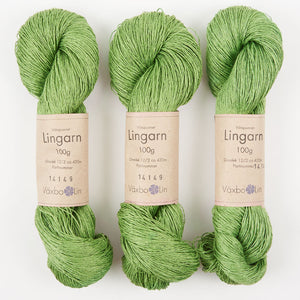 Växbo Lin LINGARN - 24 BLADGRÖN Linen Light Fingering green Yarn