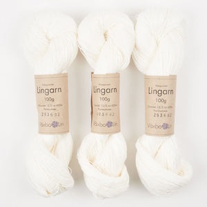Växbo Lin LINGARN - 1 HALVBLEKT Linen Light Fingering white Yarn