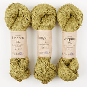 Växbo Lin LINGARN - 18 OLIV Linen Light Fingering green Yarn